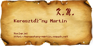 Keresztény Martin névjegykártya